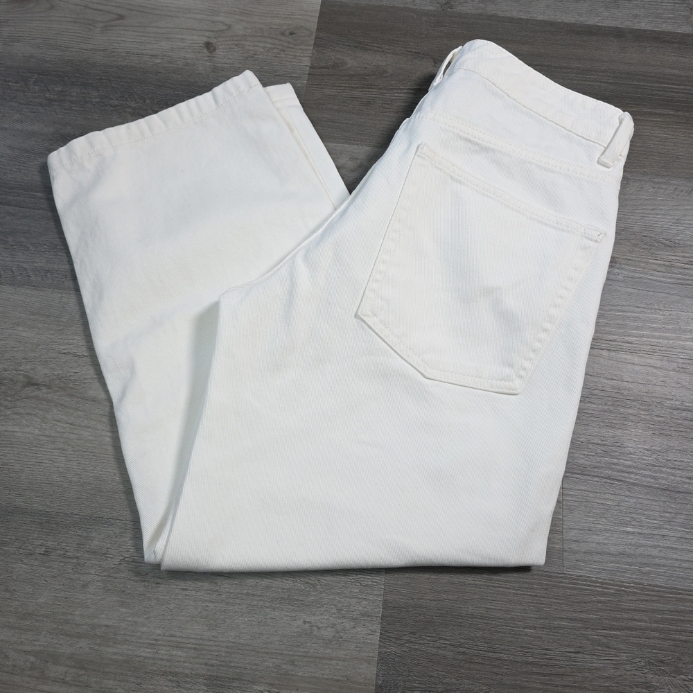 Raey Women's Ivory Wide Leg 100% Organic Cotton Button Fly Jeans ~ Size 24 - Picture 2 of 8
